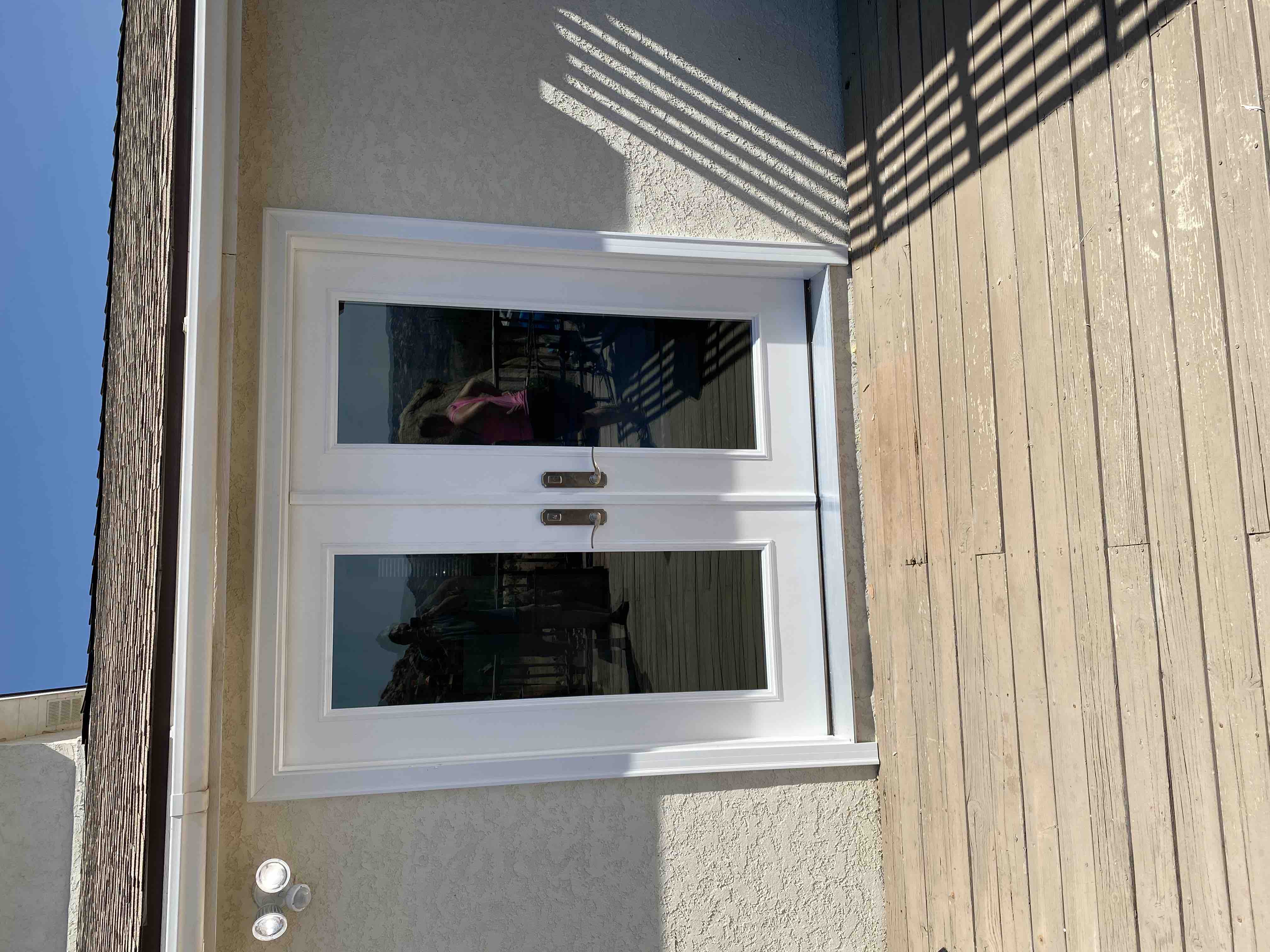 brand new wood/vinyl patio door installed