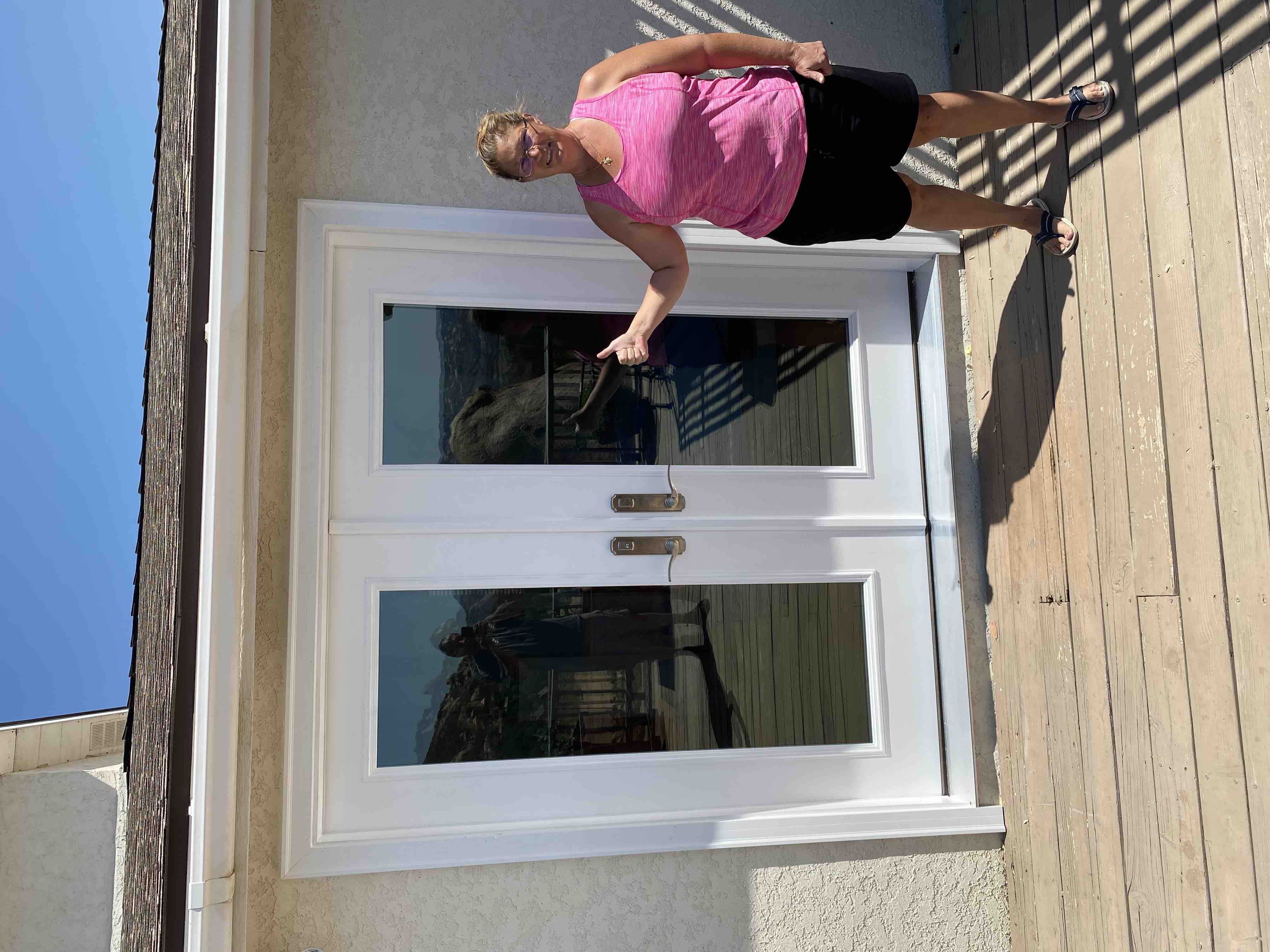 happy customer with new patio door