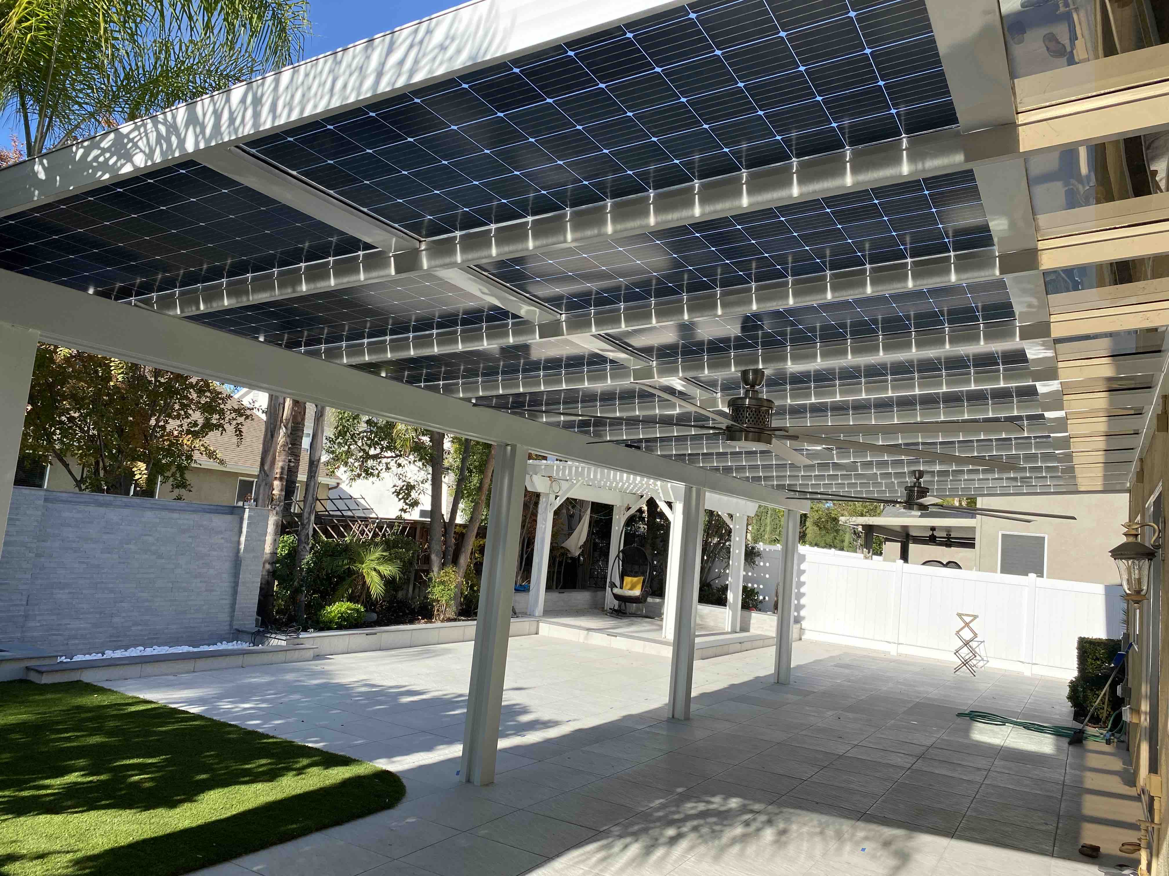 8-Solar Panels on Free Standing Solar Patio Cover San Clemente